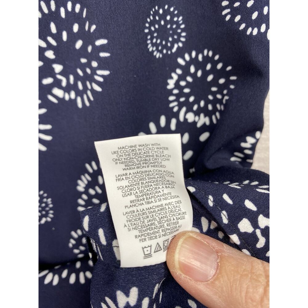 Cabi Top Womens S Sleeveless Button Up Blue Geometric Floral Mod Retro Boho - Picture 5 of 10